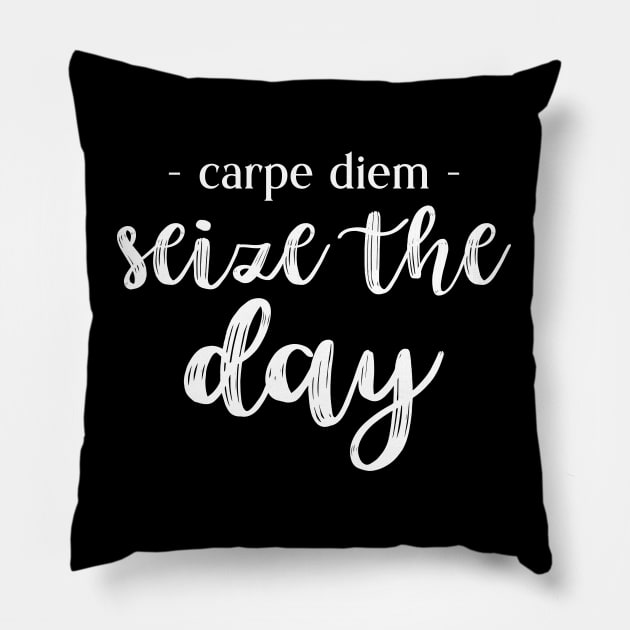 Carpe Diem Seize the Day Pillow by potatonamotivation