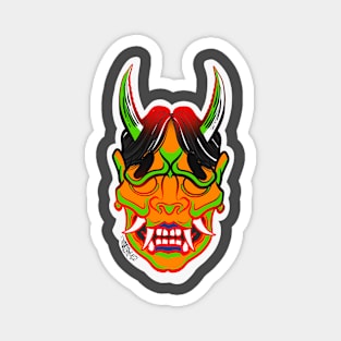 Oni demon red outline Magnet