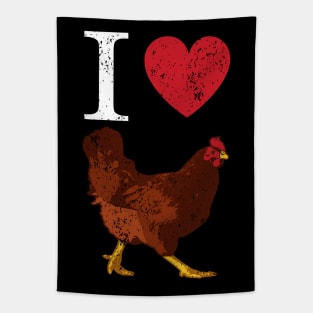 I heart Chickens Vintage Tapestry