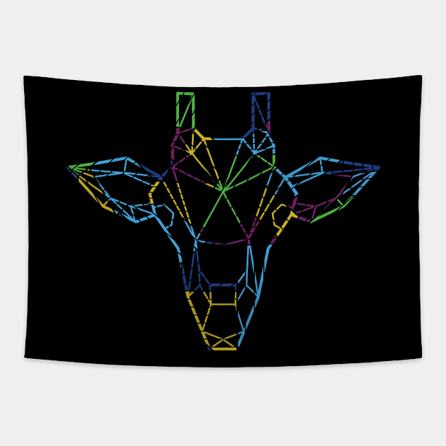 Funny giraffe colorful tshirt Tapestry by thefriendlyone