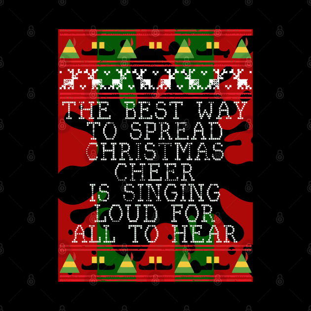 Christmas Cheer Elf Quote Knit by joeysartworld