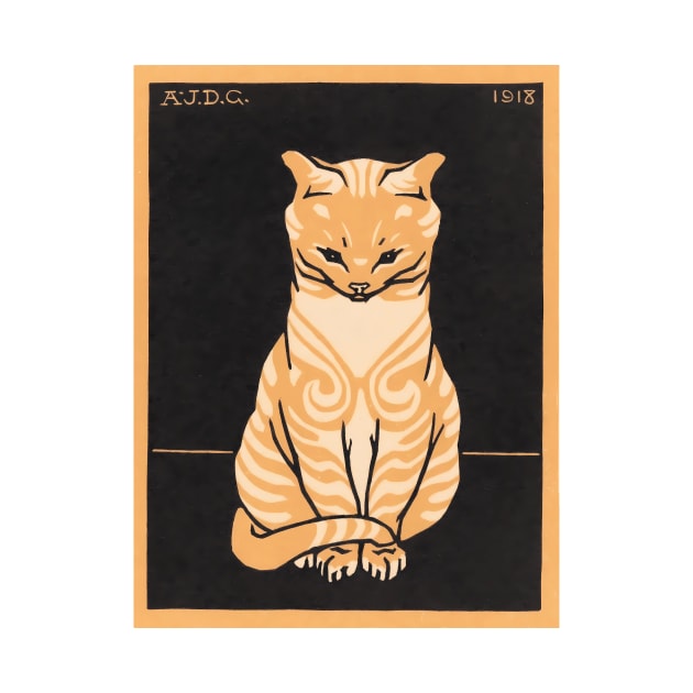 Sitting Cat (1918) by Julie de Graag (1877-1924) by dailycreativo