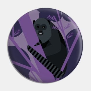 Black Howler Monkey Pin