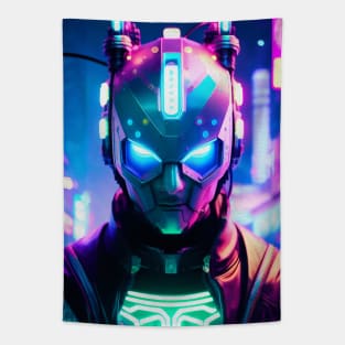 Abstract Cyberpunk Cyborg Tapestry