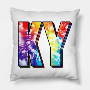 Kentucky State KY tie dye colorful Pillow