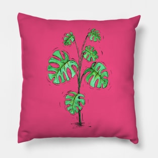 Monstera deliciosa green version Pillow