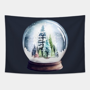 Snow globe with trees Tapestry