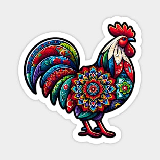 Mandala Rooster Magnet