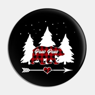 Paw Paw Bear Buffalo Plaid Christmas Matching Family Pajama Pin