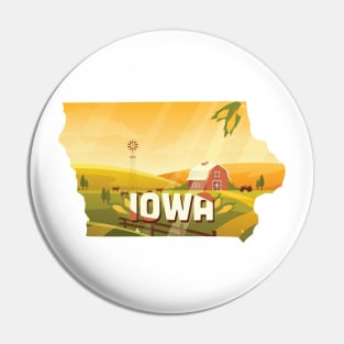 Iowa state design / Iowa lover / Iowa gifts / Iowa farmer gift / Iowa home state Pin