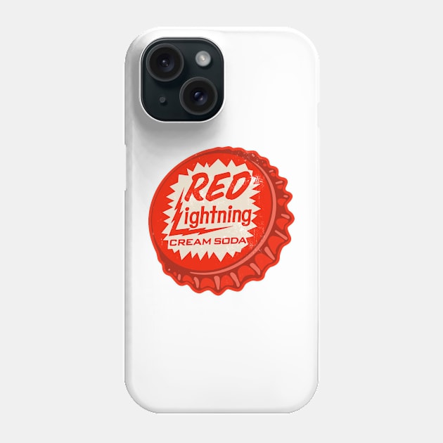 Vintage Red Lightening Cream Soda Bottlecap Phone Case by StudioPM71