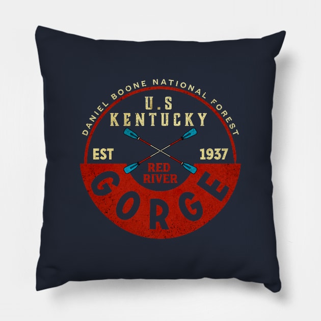 Red River Gorge Kentucky Pillow by Alexander Luminova