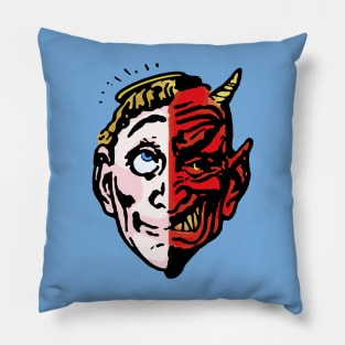 Vintage Saint Sinner Angel Devil Comic Book Back Pages Pillow