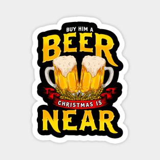 Funny Xmas Beer Drinking Christmas Gift Magnet