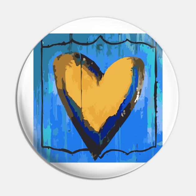 Artful Heart Blue & Gold Pin by jgeiger714