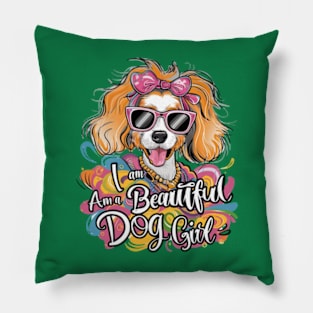 A vibrant and whimsical 4k vector illustration showcases a delightful Dog, adorned with sunglasses and exuding an infectious charm. (2) Pillow