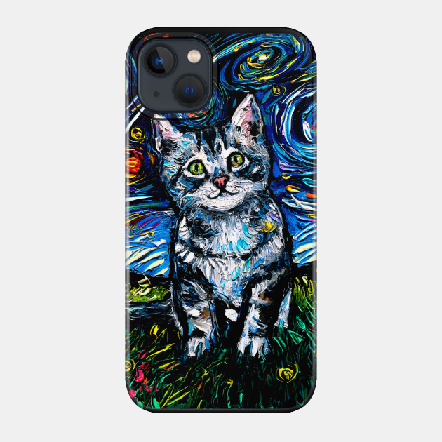 Gray Tabby Kitten Night - Kitten - Phone Case