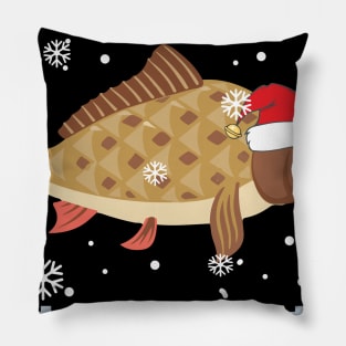 Merry Carpmas Christmas Gift For Fishing Lover Pillow