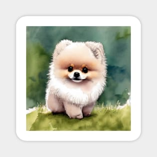 Cute Pomeranian Puppy Art 1 Magnet