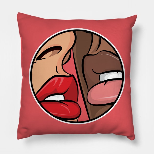 Lip Gloss Kiss Pop Art Pillow by Hixon House