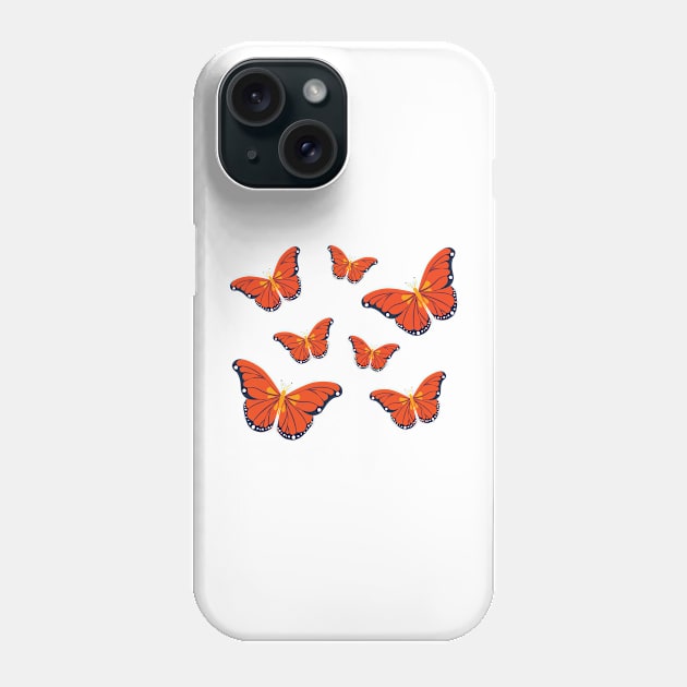 Vintage red butterflies Phone Case by AllPrintsAndArt