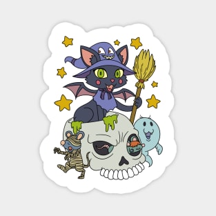The Witches Cat Halloween Gift Magnet