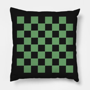 Green Checker Pattern Pillow