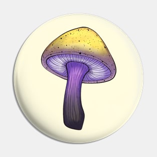 Nonbinary Pride Mushroom Pin