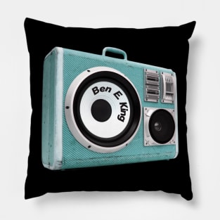 a radio 60s with sticker Ben E King Pillow