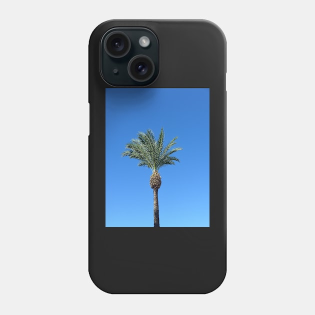 Single Palm Tree with Blue Sky2 Phone Case by Sandraartist