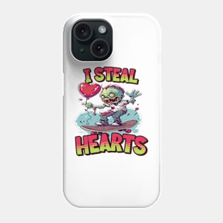 I Steal Hearts: Zombie Skateboarder Tee Phone Case