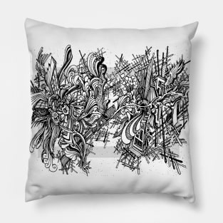 Abstract doodle art Pillow