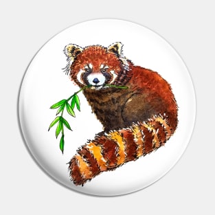 Fuzzy Red Panda Pin