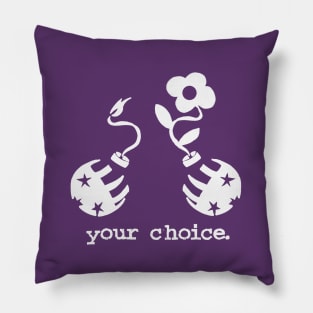 Choices (Mono White) Pillow