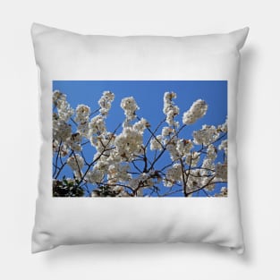 White Cherry Blossom Pillow