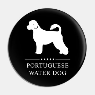 Portuguese Water Dog White Silhouette Pin