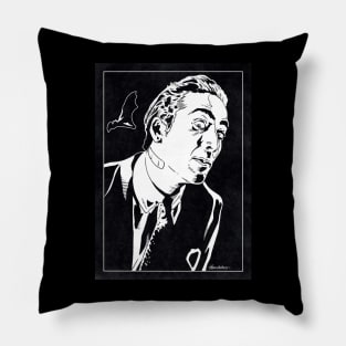 PETER LOEW - Vampire's Kiss (Black and White) Pillow