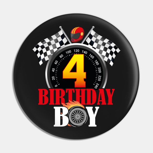 Kids 4th Birthday Racing Car Driver Pin by GShow