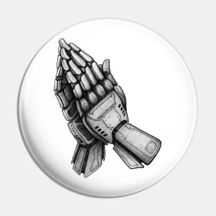 Praying Robotic Hands Pin