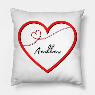 AADHAV Name in Heart Pillow