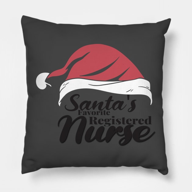 Santa's Favorite Registered Nurse Christmas, Perfect Christmas nurse gift idea Pillow by yassinebd