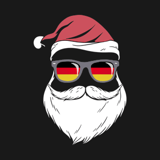 Patriotic Hipster Santa German flag sunglasses christmas beard T-Shirt