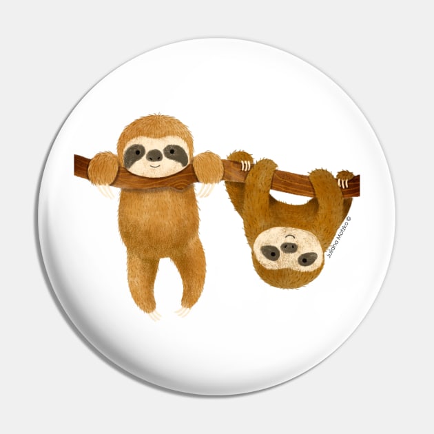 Sloths enjoying a Lazy Time Pin by julianamotzko