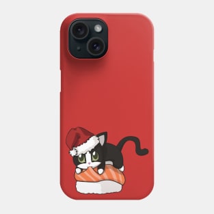 Tuxedo Cat Salmon Sushi Christmas Phone Case