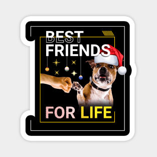 American Pitbull Dog Christmas Magnet