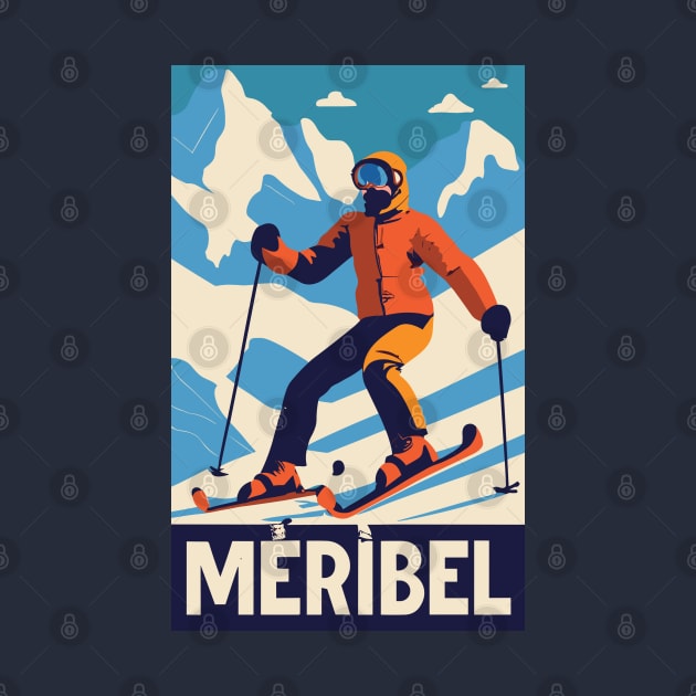 A Vintage Travel Art of Meribel - France by goodoldvintage