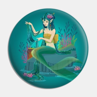 Lily Pond Mermaid Pin