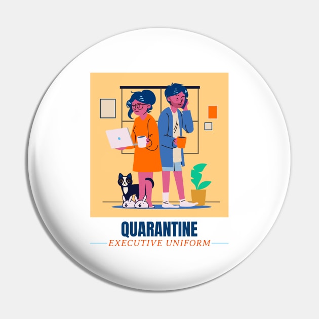 Quarantine Couple, Home Office Funny Gift, Corona Work Pin by EquilibriumArt