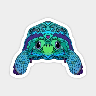 Happy Tortoise in Teal Magnet