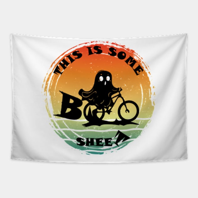 Boo-cycle retro Tapestry by GraphGeek